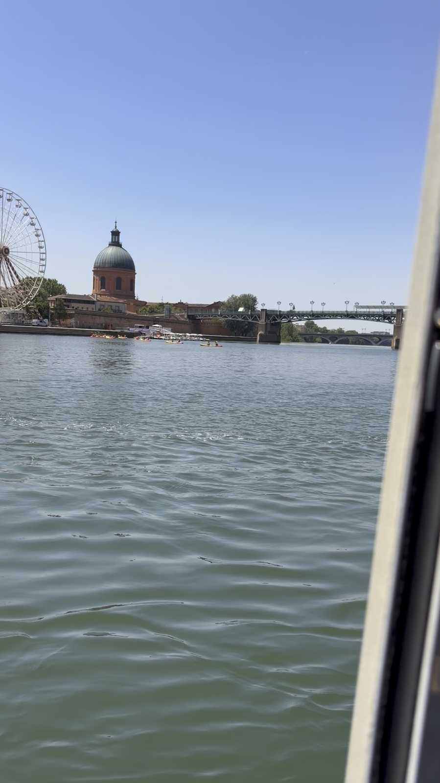 The Garonne River and waterfront in Toulouse, France